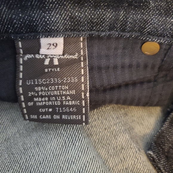 7 For All Mankind Dojo Jeans Crystal Chain Black - Picture 6 of 13